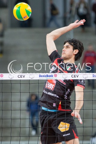  19.02.2015 LODZ POLAND<br />
SIATKOWKA LIGA MISTRZOW MEN CEV VOLLEYBALL CHAMPIONS LEAGUE 2014/2015<br />
MATCH PGE SKRA BELCHATOW - CUCINE LUBE TREIA<br />
N/Z DRAGAN STANKOVIC SYLWETKA<br />
 