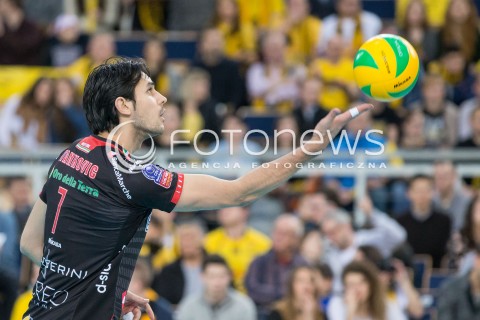  19.02.2015 LODZ POLAND<br />
SIATKOWKA LIGA MISTRZOW MEN CEV VOLLEYBALL CHAMPIONS LEAGUE 2014/2015<br />
MATCH PGE SKRA BELCHATOW - CUCINE LUBE TREIA<br />
N/Z DRAGAN STANKOVIC SYLWETKA<br />
 