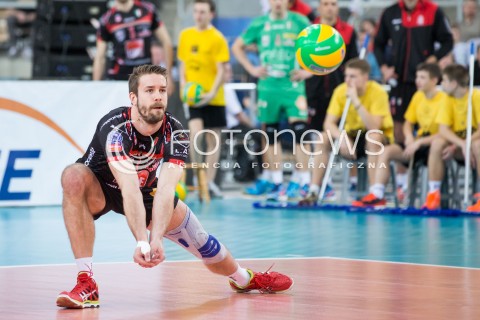  19.02.2015 LODZ POLAND<br />
SIATKOWKA LIGA MISTRZOW MEN CEV VOLLEYBALL CHAMPIONS LEAGUE 2014/2015<br />
MATCH PGE SKRA BELCHATOW - CUCINE LUBE TREIA<br />
N/Z JIRI KOVAR SYLWETKA<br />
 