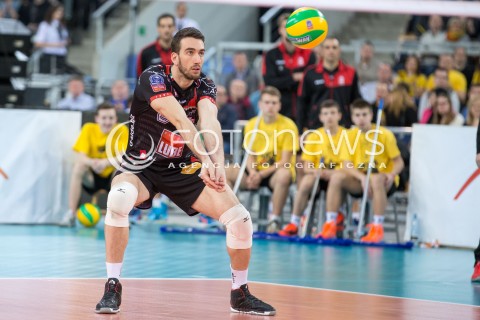  19.02.2015 LODZ POLAND<br />
SIATKOWKA LIGA MISTRZOW MEN CEV VOLLEYBALL CHAMPIONS LEAGUE 2014/2015<br />
MATCH PGE SKRA BELCHATOW - CUCINE LUBE TREIA<br />
N/Z SIMONE PARODI SYLWETKA<br />
 