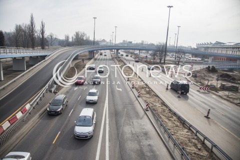  21.02.2015 WARSZAWA ZDJECIE ILUSTRACYJNE<br />N/Z ZAMKNIETY MOST LAZIENKOWSKI PO POZARZE<br /> 