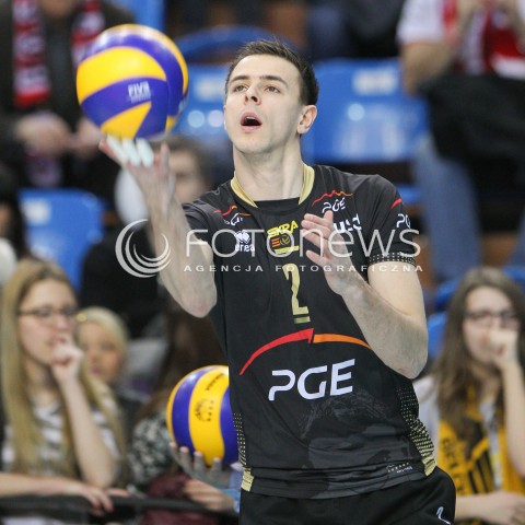  21.02.2015 RZESZOW<br />SIATKOWKA PLUSLIGA 2014/2015 MEN VOLLEYBALL POLAND POLISH PLUS LIGA LEAGUE SEASON 2014/2015<br />MECZ ASSECO RESOVIA - PGE SKRA BELCHATOW<br />N/Z MARIUSZ WLAZLY SYLWETKA <br /> 
