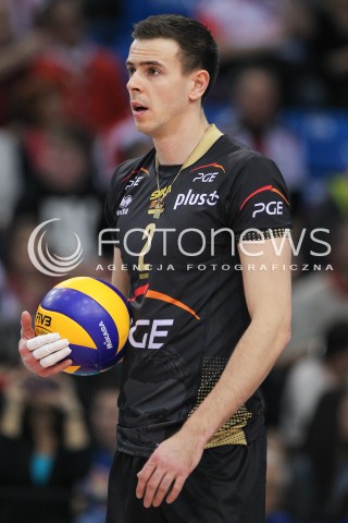  21.02.2015 RZESZOW<br />SIATKOWKA PLUSLIGA 2014/2015 MEN VOLLEYBALL POLAND POLISH PLUS LIGA LEAGUE SEASON 2014/2015<br />MECZ ASSECO RESOVIA - PGE SKRA BELCHATOW<br />N/Z MARIUSZ WLAZLY SYLWETKA <br /> 