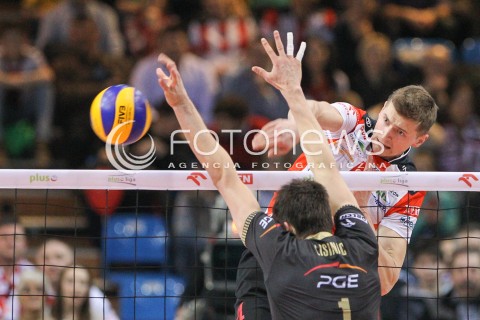  21.02.2015 RZESZOW<br />SIATKOWKA PLUSLIGA 2014/2015 MEN VOLLEYBALL POLAND POLISH PLUS LIGA LEAGUE SEASON 2014/2015<br />MECZ ASSECO RESOVIA - PGE SKRA BELCHATOW<br />N/Z PIOTR NOWAKOWSKI <br /> 