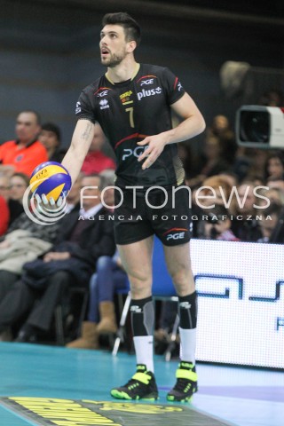  21.02.2015 RZESZOW<br />SIATKOWKA PLUSLIGA 2014/2015 MEN VOLLEYBALL POLAND POLISH PLUS LIGA LEAGUE SEASON 2014/2015<br />MECZ ASSECO RESOVIA - PGE SKRA BELCHATOW<br />N/Z FACUNDO CONTE SYLWETKA <br /> 