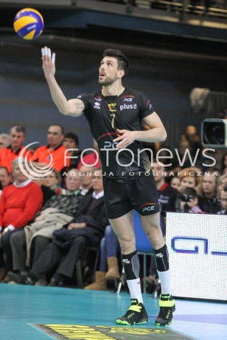  21.02.2015 RZESZOW<br />SIATKOWKA PLUSLIGA 2014/2015 MEN VOLLEYBALL POLAND POLISH PLUS LIGA LEAGUE SEASON 2014/2015<br />MECZ ASSECO RESOVIA - PGE SKRA BELCHATOW<br />N/Z FACUNDO CONTE SYLWETKA <br /> 
