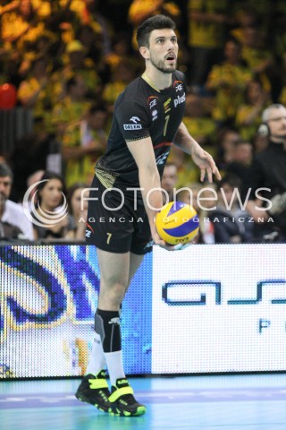  21.02.2015 RZESZOW<br />SIATKOWKA PLUSLIGA 2014/2015 MEN VOLLEYBALL POLAND POLISH PLUS LIGA LEAGUE SEASON 2014/2015<br />MECZ ASSECO RESOVIA - PGE SKRA BELCHATOW<br />N/Z FACUNDO CONTE SYLWETKA <br /> 