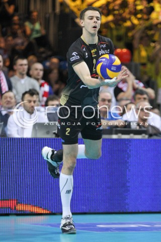  21.02.2015 RZESZOW<br />SIATKOWKA PLUSLIGA 2014/2015 MEN VOLLEYBALL POLAND POLISH PLUS LIGA LEAGUE SEASON 2014/2015<br />MECZ ASSECO RESOVIA - PGE SKRA BELCHATOW<br />N/Z MARIUSZ WLAZLY SYLWETKA <br /> 