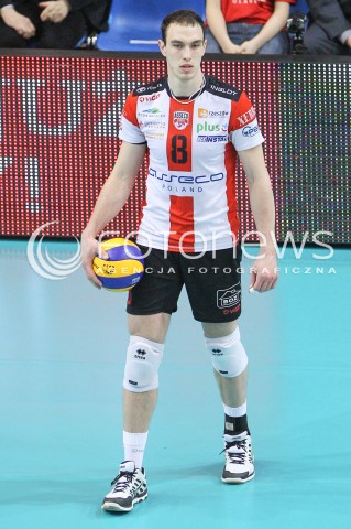  21.02.2015 RZESZOW<br />SIATKOWKA PLUSLIGA 2014/2015 MEN VOLLEYBALL POLAND POLISH PLUS LIGA LEAGUE SEASON 2014/2015<br />MECZ ASSECO RESOVIA - PGE SKRA BELCHATOW<br />N/Z MARKO IVOVIC SYLWETKA <br /> 