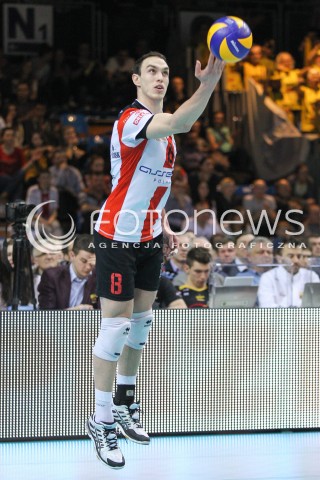 21.02.2015 RZESZOW<br />SIATKOWKA PLUSLIGA 2014/2015 MEN VOLLEYBALL POLAND POLISH PLUS LIGA LEAGUE SEASON 2014/2015<br />MECZ ASSECO RESOVIA - PGE SKRA BELCHATOW<br />N/Z MARKO IVOVIC SYLWETKA <br /> 