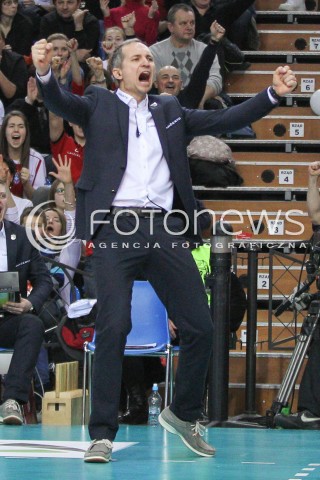  21.02.2015 RZESZOW<br />SIATKOWKA PLUSLIGA 2014/2015 MEN VOLLEYBALL POLAND POLISH PLUS LIGA LEAGUE SEASON 2014/2015<br />MECZ ASSECO RESOVIA - PGE SKRA BELCHATOW<br />N/Z ANDRZEJ KOWAL - TRENER ( HEAD COACH ) SYLWETKA RADOSC EMOCJE <br /> 