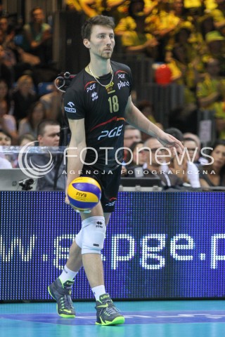  21.02.2015 RZESZOW<br />SIATKOWKA PLUSLIGA 2014/2015 MEN VOLLEYBALL POLAND POLISH PLUS LIGA LEAGUE SEASON 2014/2015<br />MECZ ASSECO RESOVIA - PGE SKRA BELCHATOW<br />N/Z NICOLAS MARECHAL SYLWETKA <br /> 