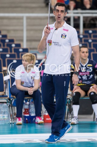  23.02.2015 LODZ <br />
SIATKOWKA ORLEN LIGA SEZON 2014/2015 VOLLEYBALL POLISH SEASON <br />
BEEF MASTER BUDOWLANI LODZ - TAURON BANIMEX MKS DABROWA GORNICZA <br />
N/Z TRENER JUAN MANUEL SERRAMALERA SYLWETKA<br />
 