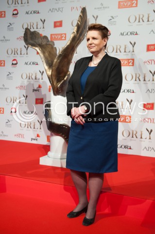  25.02.2015 WARSZAWA<br />SPOTKANIE Z NOMINOWANYMI DO NAGROD FILMOWYCH ORLY 2015<br />N/Z MALGORZATA OMILANOWSKA<br /> 