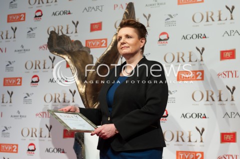  25.02.2015 WARSZAWA<br />SPOTKANIE Z NOMINOWANYMI DO NAGROD FILMOWYCH ORLY 2015<br />N/Z MALGORZATA OMILANOWSKA<br /> 
