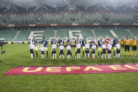  26.02.2015 WARSZAWA PILKA NOZNA <br />SEZON 2014/2015 FOOTBALL POLISH UEFA EUROPE LEAGUE <br />MECZ FINAL 1/16 LIGI EUROPY LEGIA WARSZAWA - AJAX AMSTERDAM NA STADIONIE MARSZALKA JOZEFA PILSUDSKIEGO<br />N/Z AJAX AFC PUSTE TRYBUNY<br /> 