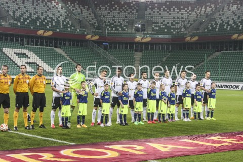 26.02.2015 WARSZAWA PILKA NOZNA <br />SEZON 2014/2015 FOOTBALL POLISH UEFA EUROPE LEAGUE <br />MECZ FINAL 1/16 LIGI EUROPY LEGIA WARSZAWA - AJAX AMSTERDAM NA STADIONIE MARSZALKA JOZEFA PILSUDSKIEGO<br />N/Z LEGIA WARSZAWA PUSTE TRYBUNY<br /> 