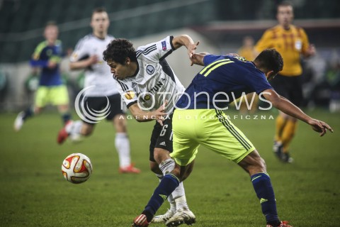  26.02.2015 WARSZAWA PILKA NOZNA <br />SEZON 2014/2015 FOOTBALL POLISH UEFA EUROPE LEAGUE <br />MECZ FINAL 1/16 LIGI EUROPY LEGIA WARSZAWA - AJAX AMSTERDAM NA STADIONIE MARSZALKA JOZEFA PILSUDSKIEGO<br />N/Z GUILHERME RICARDO KISHNA<br /> 
