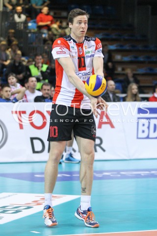  28.02.2015 RZESZOW<br />SIATKOWKA PLUSLIGA 2014/2015 MEN VOLLEYBALL POLAND POLISH PLUS LIGA LEAGUE SEASON 2014/2015<br />MECZ ASSECO RESOVIA - CERRAD CZARNI RADOM<br />N/Z JOCHEN SCHOPS SYLWETKA <br /> 
