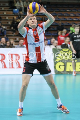  28.02.2015 RZESZOW<br />SIATKOWKA PLUSLIGA 2014/2015 MEN VOLLEYBALL POLAND POLISH PLUS LIGA LEAGUE SEASON 2014/2015<br />MECZ ASSECO RESOVIA - CERRAD CZARNI RADOM<br />N/Z LUKAS TICHACEK SYLWETKA <br /> 