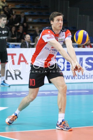  28.02.2015 RZESZOW<br />SIATKOWKA PLUSLIGA 2014/2015 MEN VOLLEYBALL POLAND POLISH PLUS LIGA LEAGUE SEASON 2014/2015<br />MECZ ASSECO RESOVIA - CERRAD CZARNI RADOM<br />N/Z JOCHEN SCHOPS SYLWETKA <br /> 