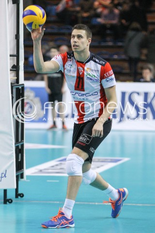  28.02.2015 RZESZOW<br />SIATKOWKA PLUSLIGA 2014/2015 MEN VOLLEYBALL POLAND POLISH PLUS LIGA LEAGUE SEASON 2014/2015<br />MECZ ASSECO RESOVIA - CERRAD CZARNI RADOM<br />N/Z FABIAN DRZYZGA SYLWETKA <br /> 