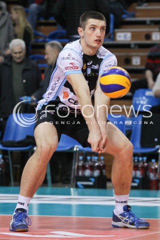  28.02.2015 RZESZOW<br />SIATKOWKA PLUSLIGA 2014/2015 MEN VOLLEYBALL POLAND POLISH PLUS LIGA LEAGUE SEASON 2014/2015<br />MECZ ASSECO RESOVIA - CERRAD CZARNI RADOM<br />N/Z WOJCIECH ZALINSKI SYLWETKA <br /> 
