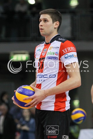  28.02.2015 RZESZOW<br />SIATKOWKA PLUSLIGA 2014/2015 MEN VOLLEYBALL POLAND POLISH PLUS LIGA LEAGUE SEASON 2014/2015<br />MECZ ASSECO RESOVIA - CERRAD CZARNI RADOM<br />N/Z NIKOLAY PENCZEV ( PENCHEV ) SYLWETKA <br /> 