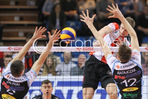  28.02.2015 RZESZOW<br />SIATKOWKA PLUSLIGA 2014/2015 MEN VOLLEYBALL POLAND POLISH PLUS LIGA LEAGUE SEASON 2014/2015<br />MECZ ASSECO RESOVIA - CERRAD CZARNI RADOM<br />N/Z PIOTR NOWAKOWSKI <br /> 