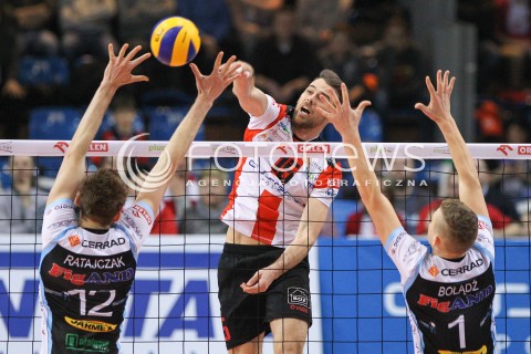  28.02.2015 RZESZOW<br />SIATKOWKA PLUSLIGA 2014/2015 MEN VOLLEYBALL POLAND POLISH PLUS LIGA LEAGUE SEASON 2014/2015<br />MECZ ASSECO RESOVIA - CERRAD CZARNI RADOM<br />N/Z RUSSELL HOLMES <br /> 