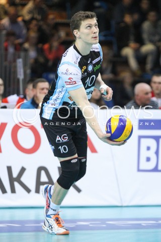  28.02.2015 RZESZOW<br />SIATKOWKA PLUSLIGA 2014/2015 MEN VOLLEYBALL POLAND POLISH PLUS LIGA LEAGUE SEASON 2014/2015<br />MECZ ASSECO RESOVIA - CERRAD CZARNI RADOM<br />N/Z LUCAS KAMPA SYLWETKA <br /> 
