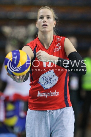  02.03.2015 RZESZOW<br />SIATKOWKA ORLEN LIGA 2014/2015 WOMEN VOLLEYBALL POLAND POLISH ORLENLIGA LEAGUE SEASON 2014/2015<br />MECZ DEVELOPRES SKYRES RZESZOW - POLSKI CUKIER MUSZYNIANKA MKS MUSZYNA<br />N/Z IVANA PLCHOTOVA SYLWETKA <br /> 