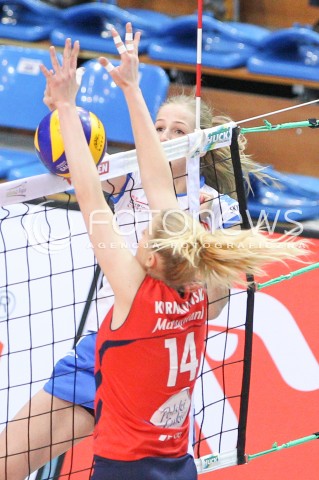  02.03.2015 RZESZOW<br />SIATKOWKA ORLEN LIGA 2014/2015 WOMEN VOLLEYBALL POLAND POLISH ORLENLIGA LEAGUE SEASON 2014/2015<br />MECZ DEVELOPRES SKYRES RZESZOW - POLSKI CUKIER MUSZYNIANKA MKS MUSZYNA<br />N/Z EMILIA MUCHA <br /> 