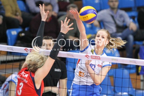  02.03.2015 RZESZOW<br />SIATKOWKA ORLEN LIGA 2014/2015 WOMEN VOLLEYBALL POLAND POLISH ORLENLIGA LEAGUE SEASON 2014/2015<br />MECZ DEVELOPRES SKYRES RZESZOW - POLSKI CUKIER MUSZYNIANKA MKS MUSZYNA<br />N/Z EMILIA MUCHA <br /> 