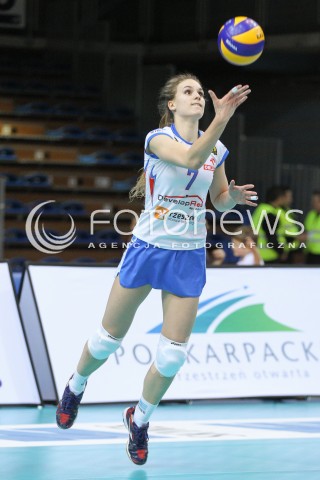  02.03.2015 RZESZOW<br />SIATKOWKA ORLEN LIGA 2014/2015 WOMEN VOLLEYBALL POLAND POLISH ORLENLIGA LEAGUE SEASON 2014/2015<br />MECZ DEVELOPRES SKYRES RZESZOW - POLSKI CUKIER MUSZYNIANKA MKS MUSZYNA<br />N/Z EWA SLIWINSKA SYLWETKA <br /> 