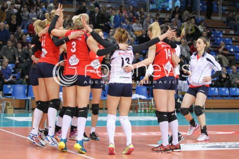  02.03.2015 RZESZOW<br />SIATKOWKA ORLEN LIGA 2014/2015 WOMEN VOLLEYBALL POLAND POLISH ORLENLIGA LEAGUE SEASON 2014/2015<br />MECZ DEVELOPRES SKYRES RZESZOW - POLSKI CUKIER MUSZYNIANKA MKS MUSZYNA<br />N/Z RADOSC WYGRANA SIATKAREK MKS MUSZYNA<br /> 