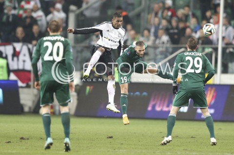  05.03.2015 WARSZAWA PILKA NOZNA<br />SEZON 2014/2015 FOOTBALL POLISH 1/4 PUCHAR POLSKI<br />MECZ LEGIA WARSZAWA - SLASK WROCLAW NA STADIONIE MARSZALKA JOZEFA PILSUDSKIEGO<br />N/Z MARCO PAIXAO DOSSA JUNIOR<br /> 