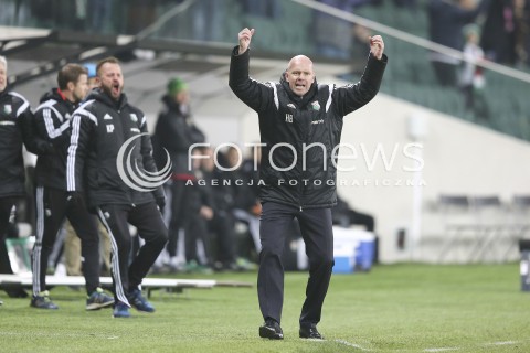  05.03.2015 WARSZAWA PILKA NOZNA<br />SEZON 2014/2015 FOOTBALL POLISH 1/4 PUCHAR POLSKI<br />MECZ LEGIA WARSZAWA - SLASK WROCLAW NA STADIONIE MARSZALKA JOZEFA PILSUDSKIEGO<br />N/Z RADOSC TRENER LEGII HENNING BERG BRAMKA GOL<br /> 