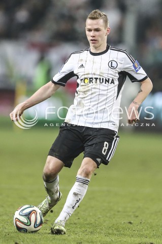  05.03.2015 WARSZAWA PILKA NOZNA<br />SEZON 2014/2015 FOOTBALL POLISH 1/4 PUCHAR POLSKI<br />MECZ LEGIA WARSZAWA - SLASK WROCLAW NA STADIONIE MARSZALKA JOZEFA PILSUDSKIEGO<br />N/Z ONDREJ DUDA SYLWETKA<br /> 