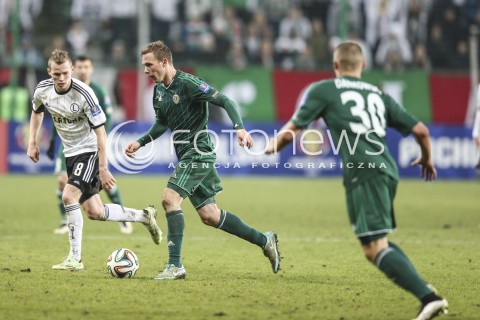  05.03.2015 WARSZAWA PILKA NOZNA<br />SEZON 2014/2015 FOOTBALL POLISH 1/4 PUCHAR POLSKI<br />MECZ LEGIA WARSZAWA - SLASK WROCLAW NA STADIONIE MARSZALKA JOZEFA PILSUDSKIEGO<br />N/Z ONDREJ DUDA MARIUSZ PAWELEC<br /> 