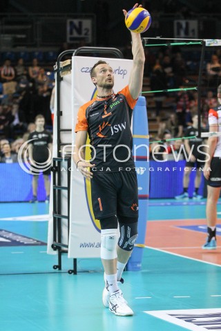  08.03.2015 RZESZOW<br />SIATKOWKA PLUSLIGA 2014/2015 MEN VOLLEYBALL POLAND POLISH PLUS LIGA LEAGUE SEASON 2014/2015<br />MECZ ASSECO RESOVIA - JASTRZEBSKI WEGIEL<br />N/Z MICHAL LASKO SYLWETKA <br /> 