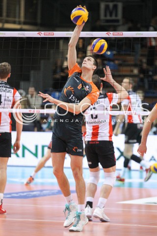  08.03.2015 RZESZOW<br />SIATKOWKA PLUSLIGA 2014/2015 MEN VOLLEYBALL POLAND POLISH PLUS LIGA LEAGUE SEASON 2014/2015<br />MECZ ASSECO RESOVIA - JASTRZEBSKI WEGIEL<br />N/Z MATEUSZ KANCZOK SYLWETKA <br /> 