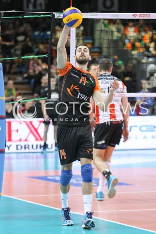  08.03.2015 RZESZOW<br />SIATKOWKA PLUSLIGA 2014/2015 MEN VOLLEYBALL POLAND POLISH PLUS LIGA LEAGUE SEASON 2014/2015<br />MECZ ASSECO RESOVIA - JASTRZEBSKI WEGIEL<br />N/Z GUILLAUME QUESQUE SYLWETKA <br /> 