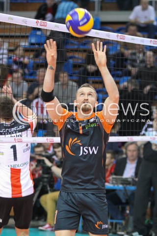  08.03.2015 RZESZOW<br />SIATKOWKA PLUSLIGA 2014/2015 MEN VOLLEYBALL POLAND POLISH PLUS LIGA LEAGUE SEASON 2014/2015<br />MECZ ASSECO RESOVIA - JASTRZEBSKI WEGIEL<br />N/Z MICHAL MASNY SYLWETKA <br /> 