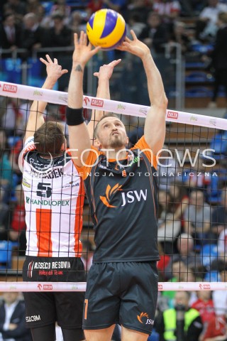  08.03.2015 RZESZOW<br />SIATKOWKA PLUSLIGA 2014/2015 MEN VOLLEYBALL POLAND POLISH PLUS LIGA LEAGUE SEASON 2014/2015<br />MECZ ASSECO RESOVIA - JASTRZEBSKI WEGIEL<br />N/Z MICHAL MASNY SYLWETKA <br /> 