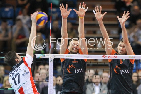  08.03.2015 RZESZOW<br />SIATKOWKA PLUSLIGA 2014/2015 MEN VOLLEYBALL POLAND POLISH PLUS LIGA LEAGUE SEASON 2014/2015<br />MECZ ASSECO RESOVIA - JASTRZEBSKI WEGIEL<br />N/Z MICHAL LASKO GRZEGORZ KOSOK<br /> 