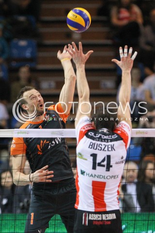  08.03.2015 RZESZOW<br />SIATKOWKA PLUSLIGA 2014/2015 MEN VOLLEYBALL POLAND POLISH PLUS LIGA LEAGUE SEASON 2014/2015<br />MECZ ASSECO RESOVIA - JASTRZEBSKI WEGIEL<br />N/Z MICHAL LASKO <br /> 