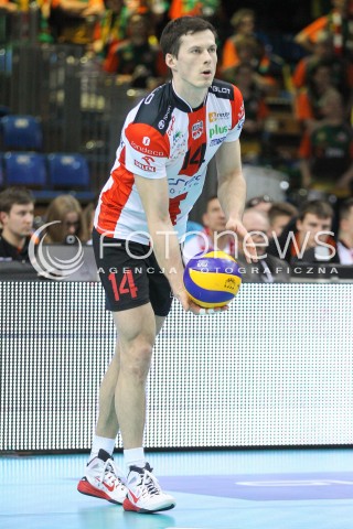  08.03.2015 RZESZOW<br />SIATKOWKA PLUSLIGA 2014/2015 MEN VOLLEYBALL POLAND POLISH PLUS LIGA LEAGUE SEASON 2014/2015<br />MECZ ASSECO RESOVIA - JASTRZEBSKI WEGIEL<br />N/Z RAFAL BUSZEK SYLWETKA <br /> 