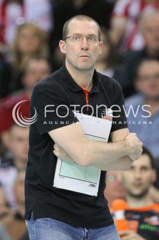  08.03.2015 RZESZOW<br />SIATKOWKA PLUSLIGA 2014/2015 MEN VOLLEYBALL POLAND POLISH PLUS LIGA LEAGUE SEASON 2014/2015<br />MECZ ASSECO RESOVIA - JASTRZEBSKI WEGIEL<br />N/Z ROBERTO PIAZZA - TRENER ( HEAD COACH ) SYLWETKA <br /> 