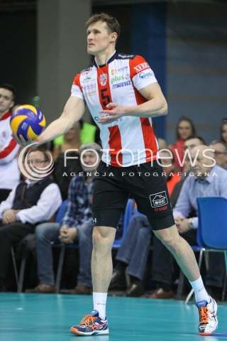  08.03.2015 RZESZOW<br />SIATKOWKA PLUSLIGA 2014/2015 MEN VOLLEYBALL POLAND POLISH PLUS LIGA LEAGUE SEASON 2014/2015<br />MECZ ASSECO RESOVIA - JASTRZEBSKI WEGIEL<br />N/Z LUKAS TICHACEK SYLWETKA <br /> 